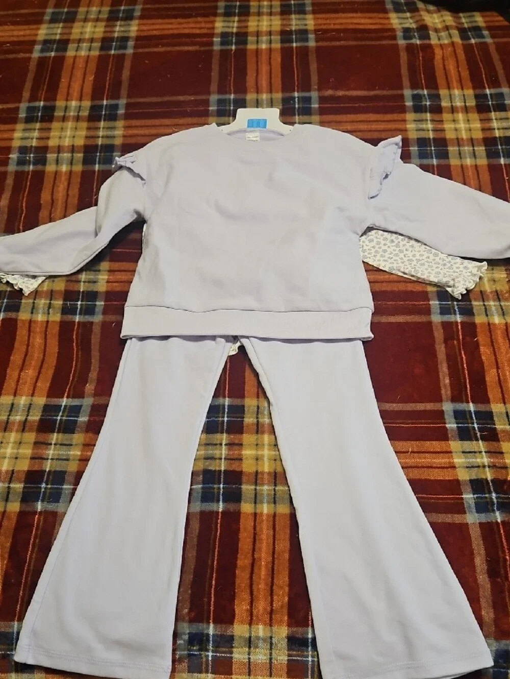 Carter's Light Lavender Girls Pajama Set with Floral Print Top